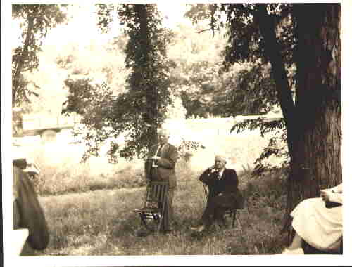 Governor Horner and Mr Sandburg at New Salem State Park in 1936 - 557 KB