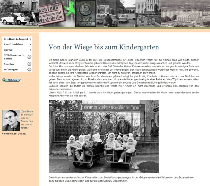 Webseite zur DDR