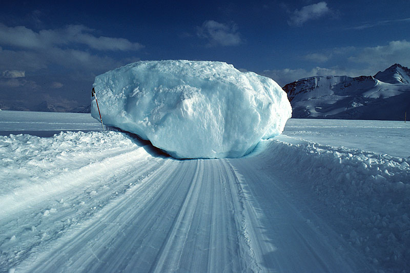 Fallen ice block