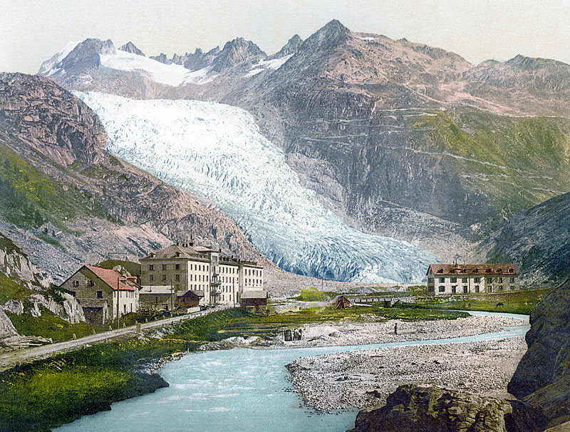 Around 1900 (hand coloured postcard)