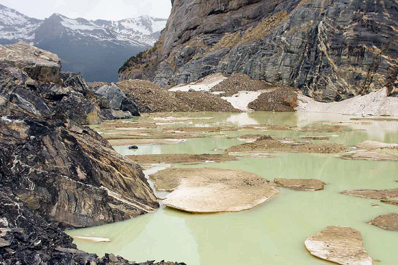 Unterer Grindelwaldgletscher, landslide, glacial lake