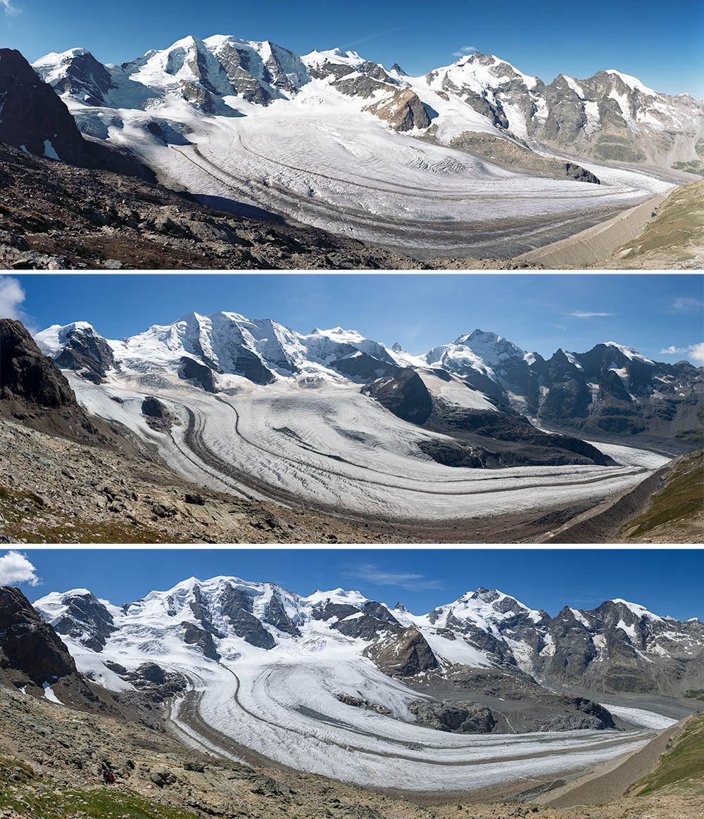 Glacier recession in the Swiss Alps Glacier recession in the Swiss Alps