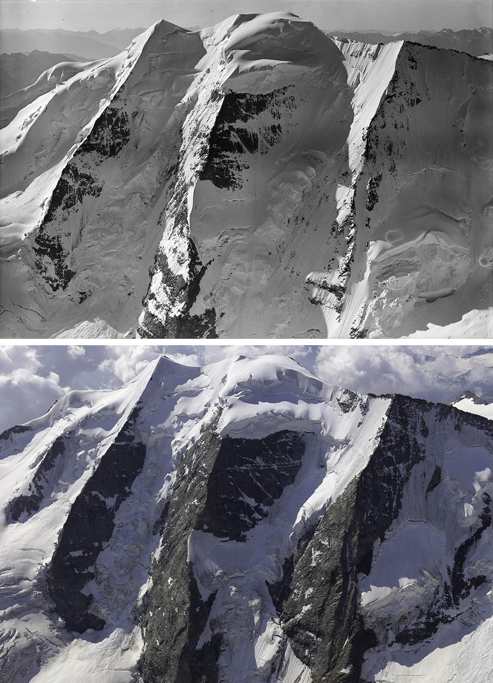 Glacier recession in the Swiss Alps Glacier recession in the Swiss Alps