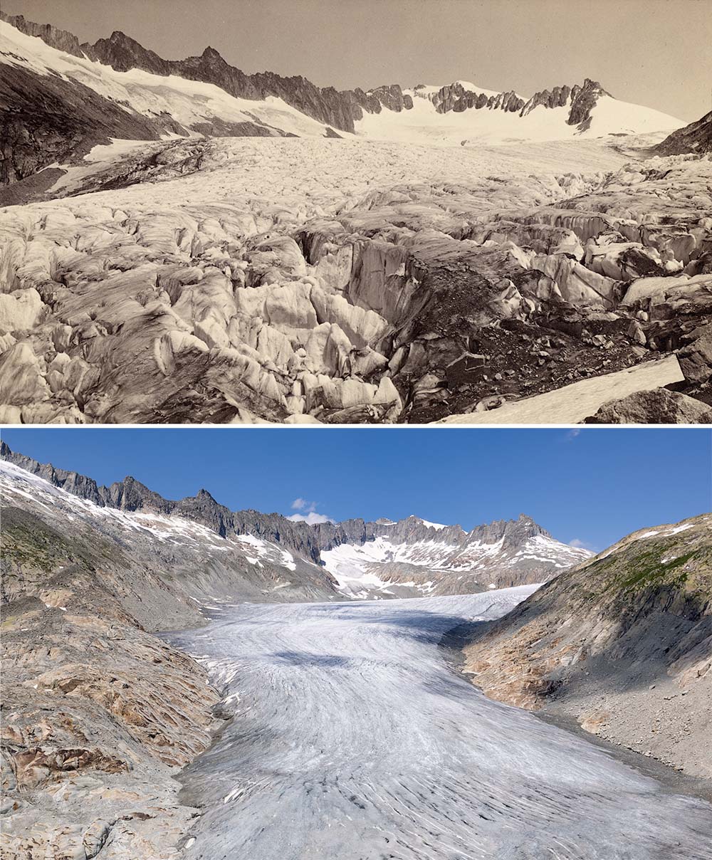 Gletscherschwund in den Schweizer Alpen