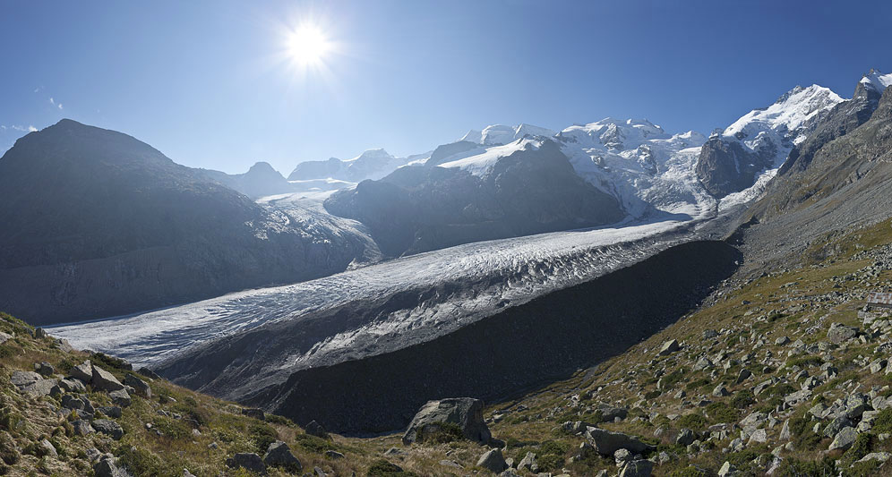 Morteratsch, Bernina, Boval, moraine, glacier