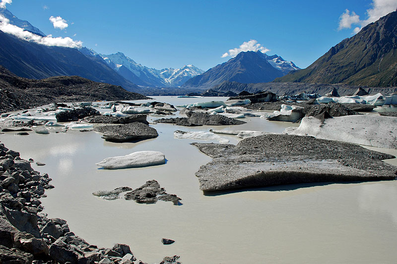 Tasman Glacier and glacial lake 2007 and 2008