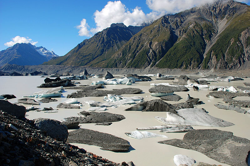 Tasman Glacier and glacial lake 2007 and 2008