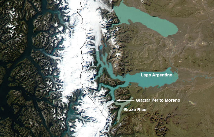 Lago Argentino satellite image