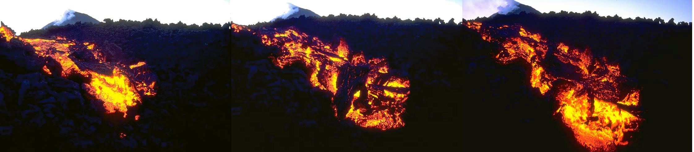 Il flusso di lava sotto il Cono di Sud Est, 4-9 Aprile 1999, segue ...