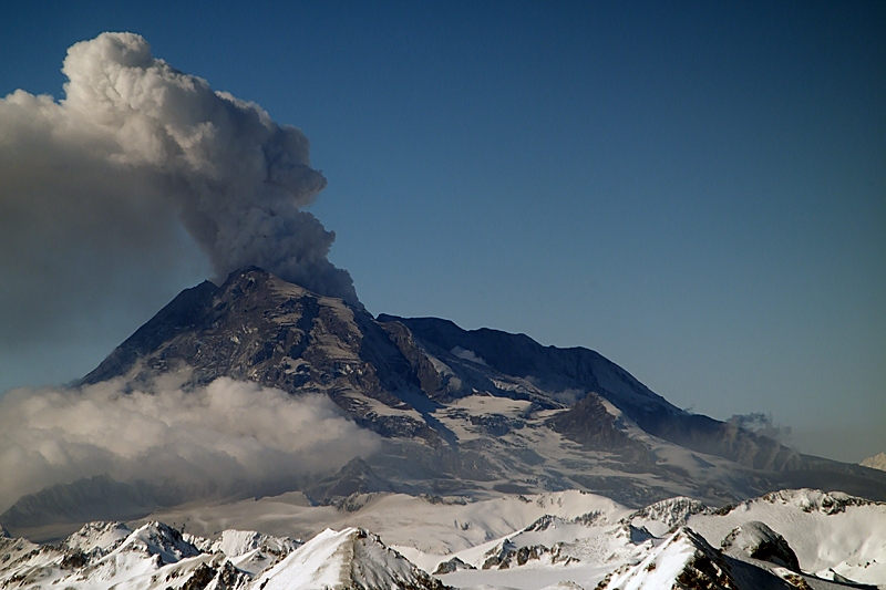Aerial Photos of Redoubt Volcano in Eruption