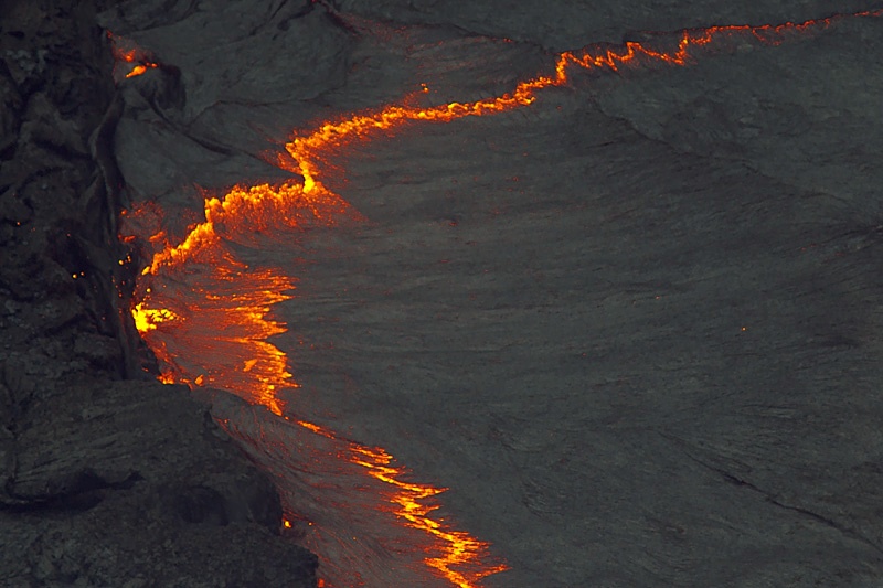 Tettonica e subduzione della crosta del lago di lava nel 2008
