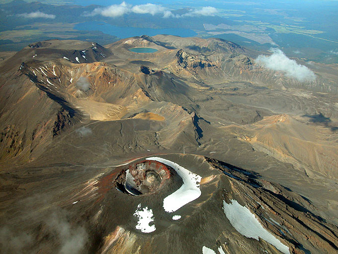 Tongariro and Ngauruhoe volcanoes from the air