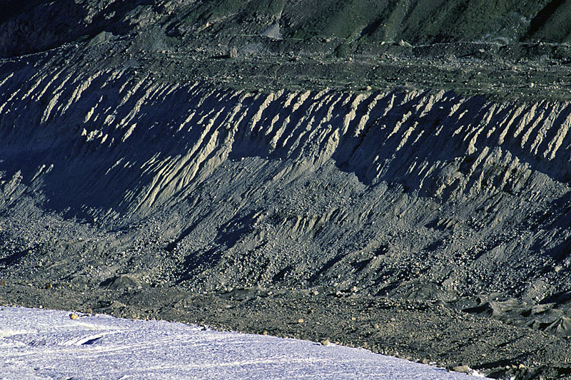 Gornergletscher, Seitenmorne, Ufermorne