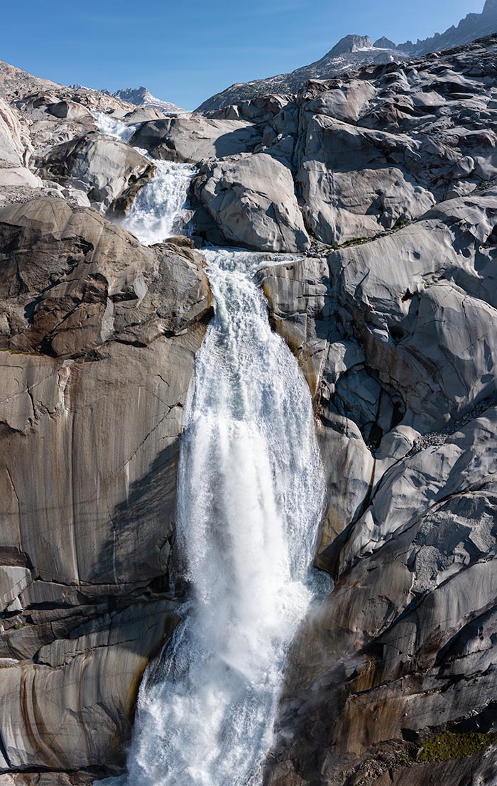 Rhonegletscher: Growth of the proglacial lake, glacier recession by 2023