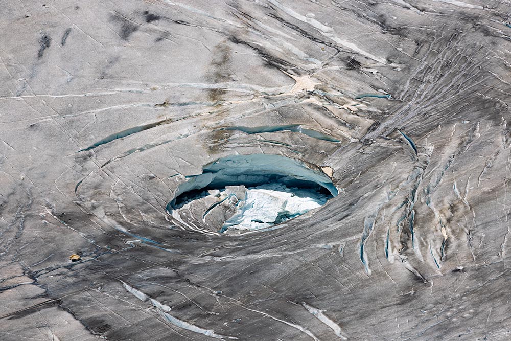 Rhonegletscher: Growth of the proglacial lake, glacier recession by 2023