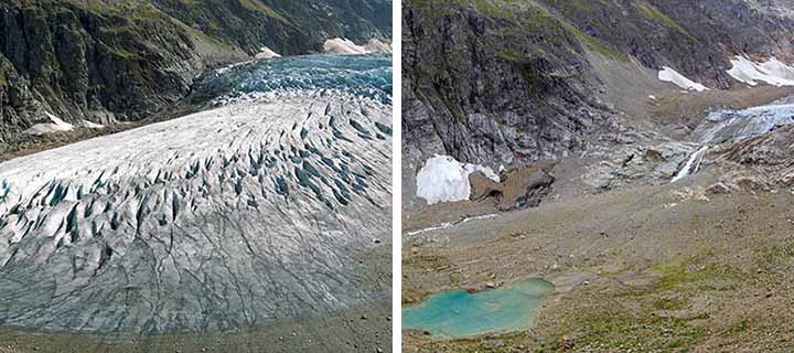 Fotovergleich Eisfall