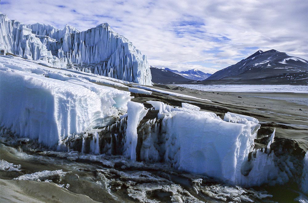 Glacier surface and cliffs