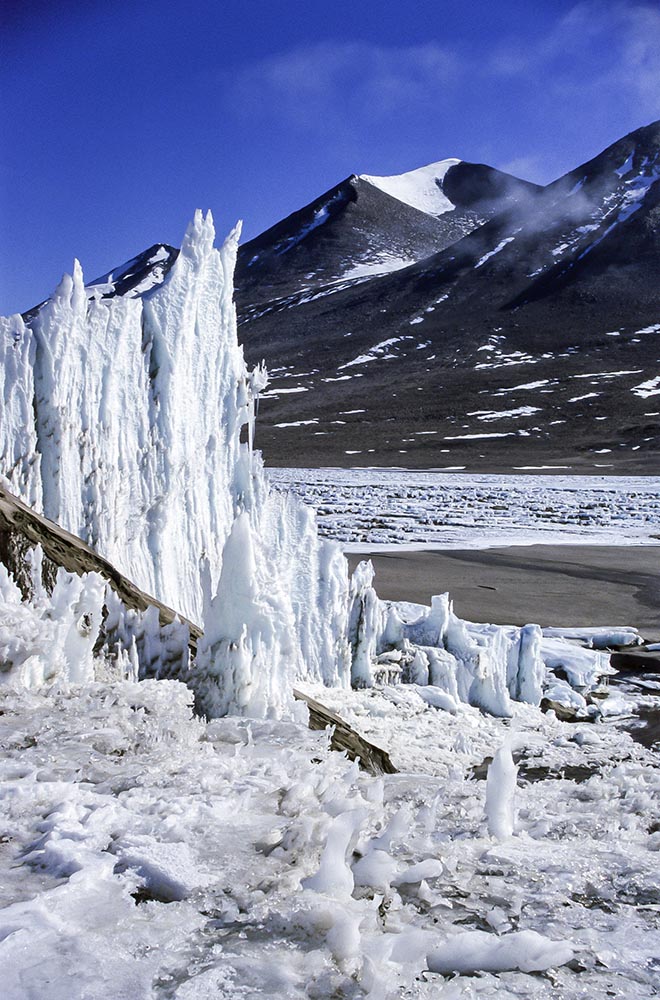 Glacier surface and cliffs