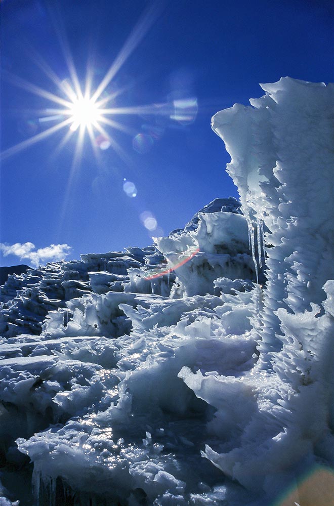 Glacier surface and cliffs