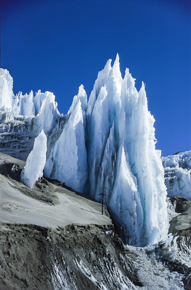 Glacier surface and cliffs