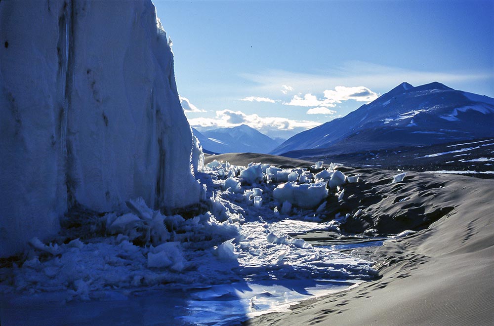 Glacier surface and cliffs