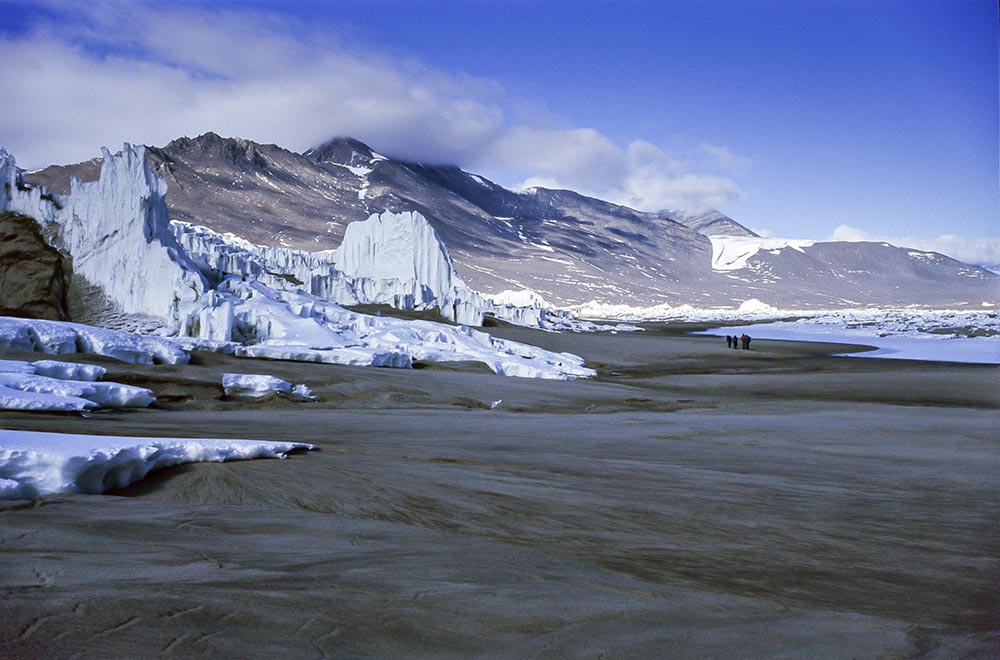 Glacier surface and cliffs