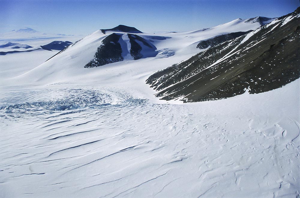 Glacier surface and cliffs