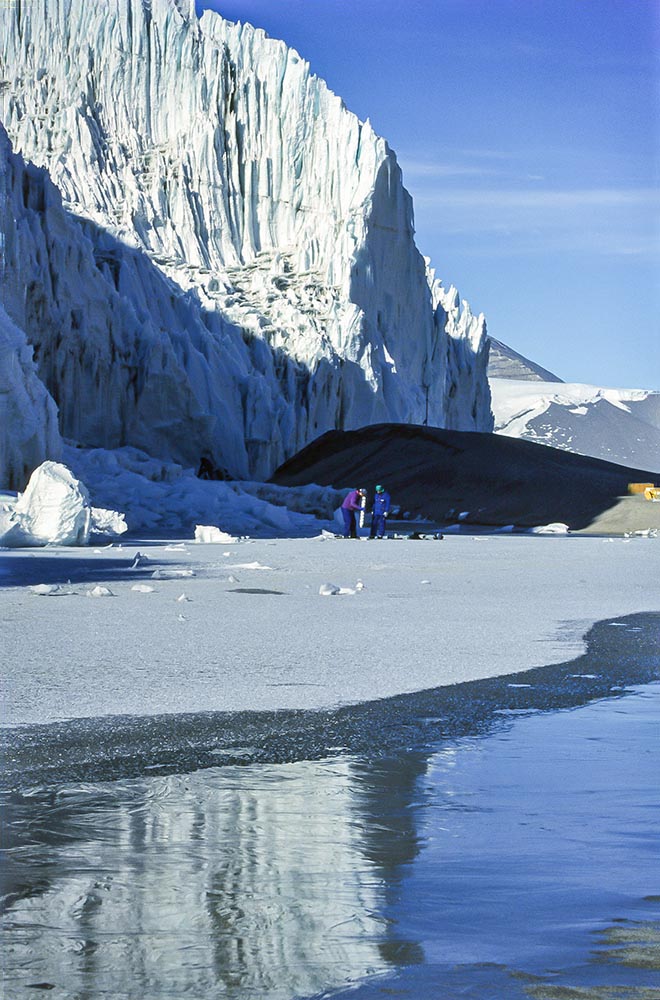 Glacier surface and cliffs