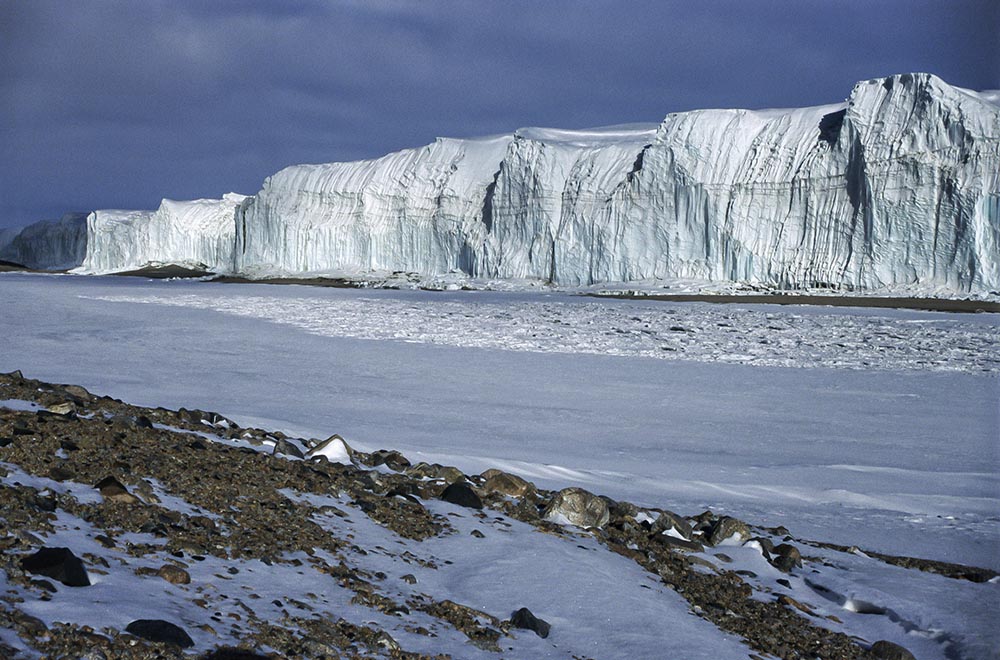 Glacier surface and cliffs