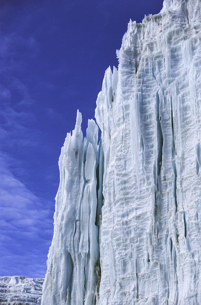 Glacier surface and cliffs