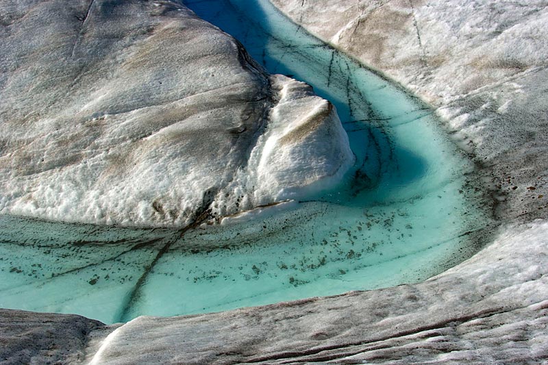 Crusoe Glacier: shapes and colours