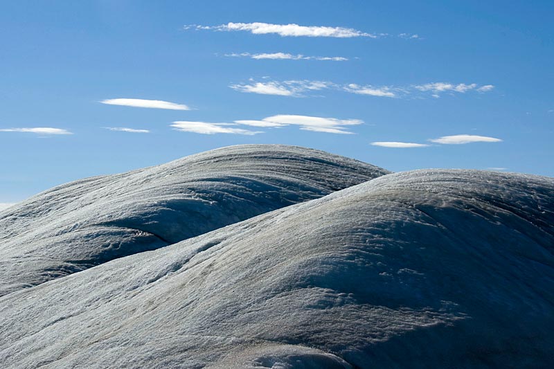 Crusoe Glacier: shapes and colours