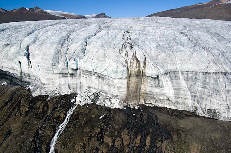 Crusoe Glacier: Stirn und Westseite Crusoe Glacier: Stirn und Westseite