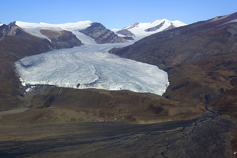 Crusoe Glacier: Stirn und Westseite Crusoe Glacier: Stirn und Westseite