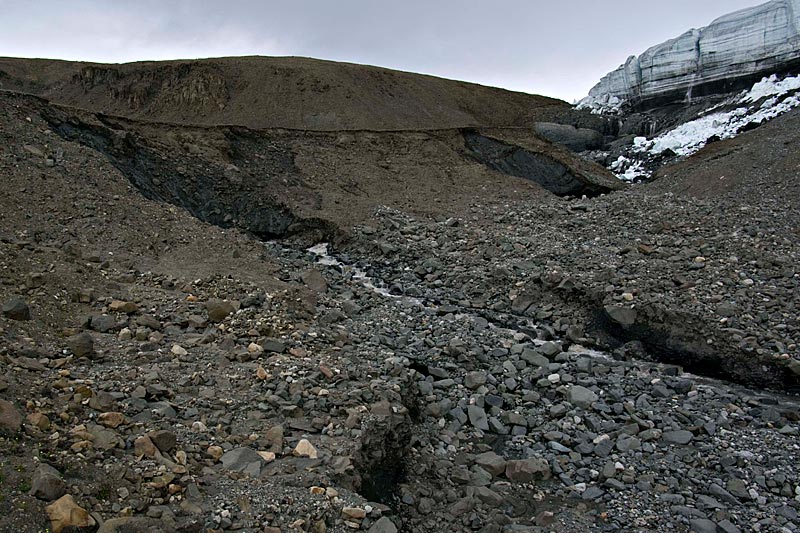 Crusoe Glacier: Stirn und Westseite Crusoe Glacier: Stirn und Westseite