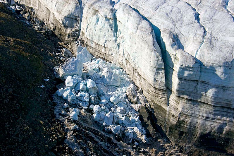 Crusoe Glacier: Stirn und Westseite Crusoe Glacier: Stirn und Westseite