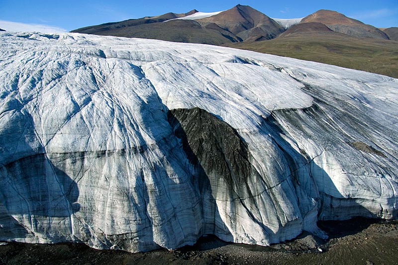 Crusoe Glacier: Stirn und Westseite Crusoe Glacier: Stirn und Westseite