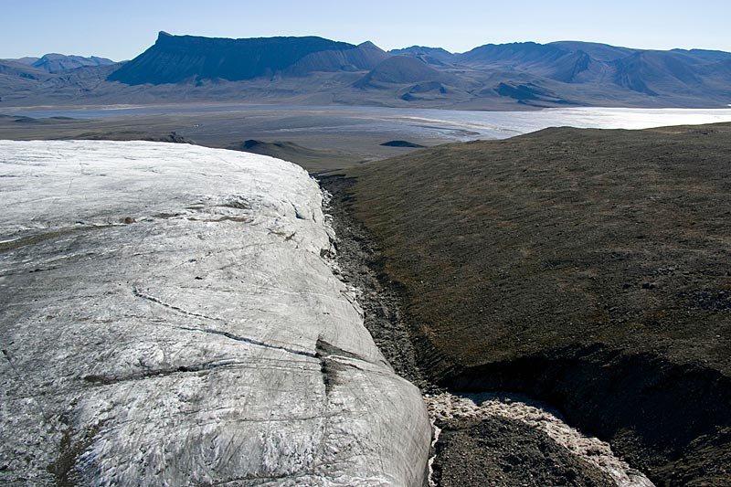 Crusoe Glacier: Stirn und Westseite Crusoe Glacier: Stirn und Westseite