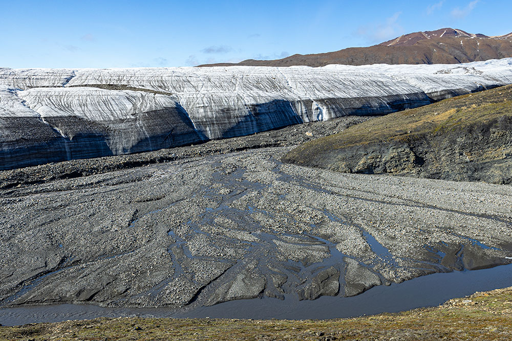 Crusoe Glacier repeat photos 1977-2008-2022