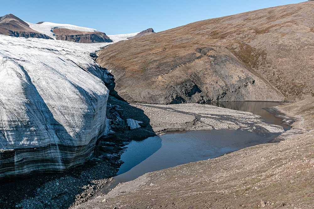 Crusoe Glacier Wiederholungsaufnahmen 1977-2008-2022 Crusoe Glacier Wiederholungsaufnahmen 1977-2008-2022
