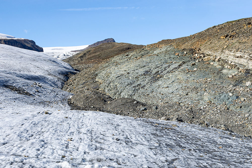 Crusoe Glacier repeat photos 1977-2008-2022