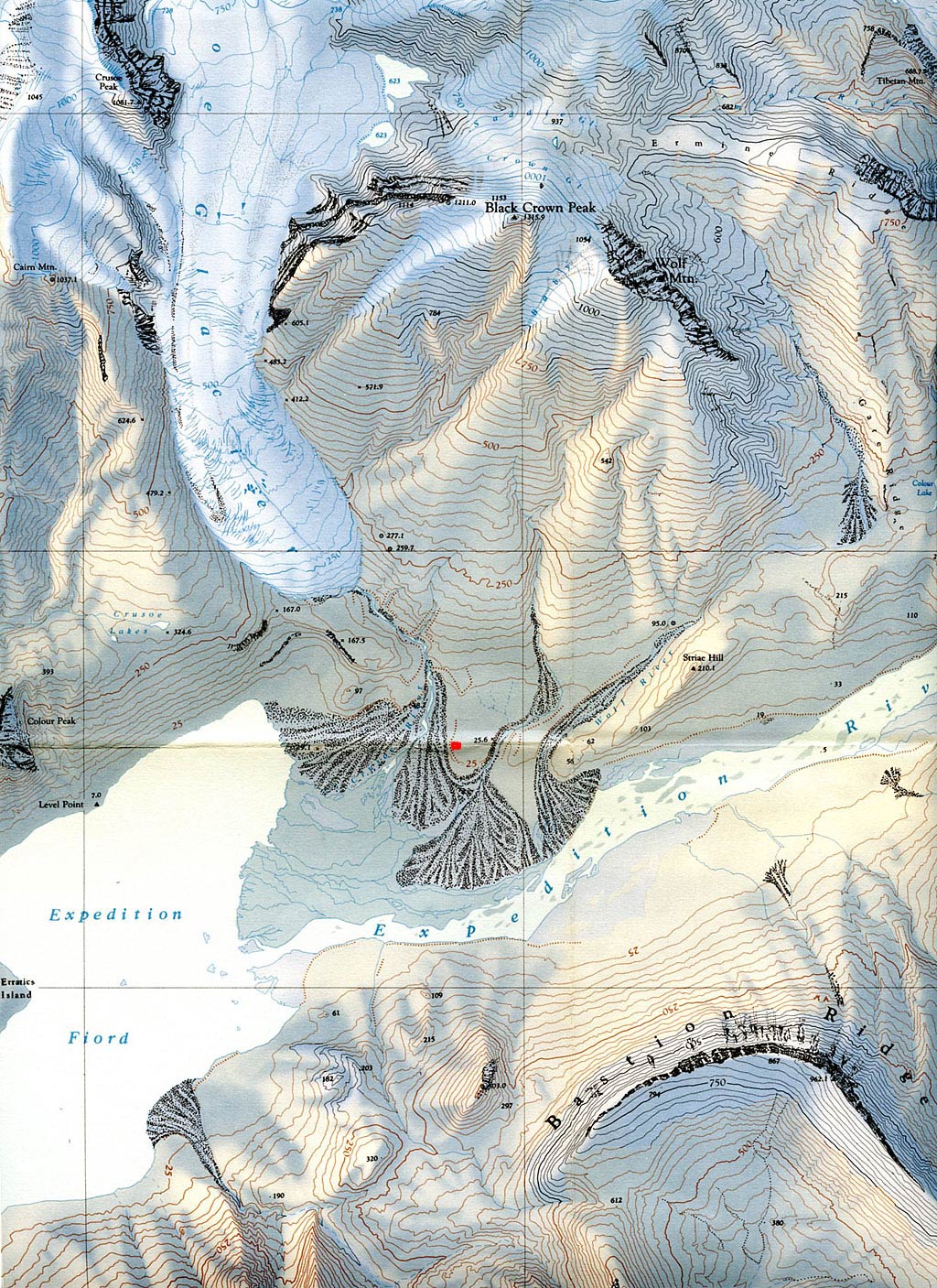 Topographische Karten des Expeditionsgebiets