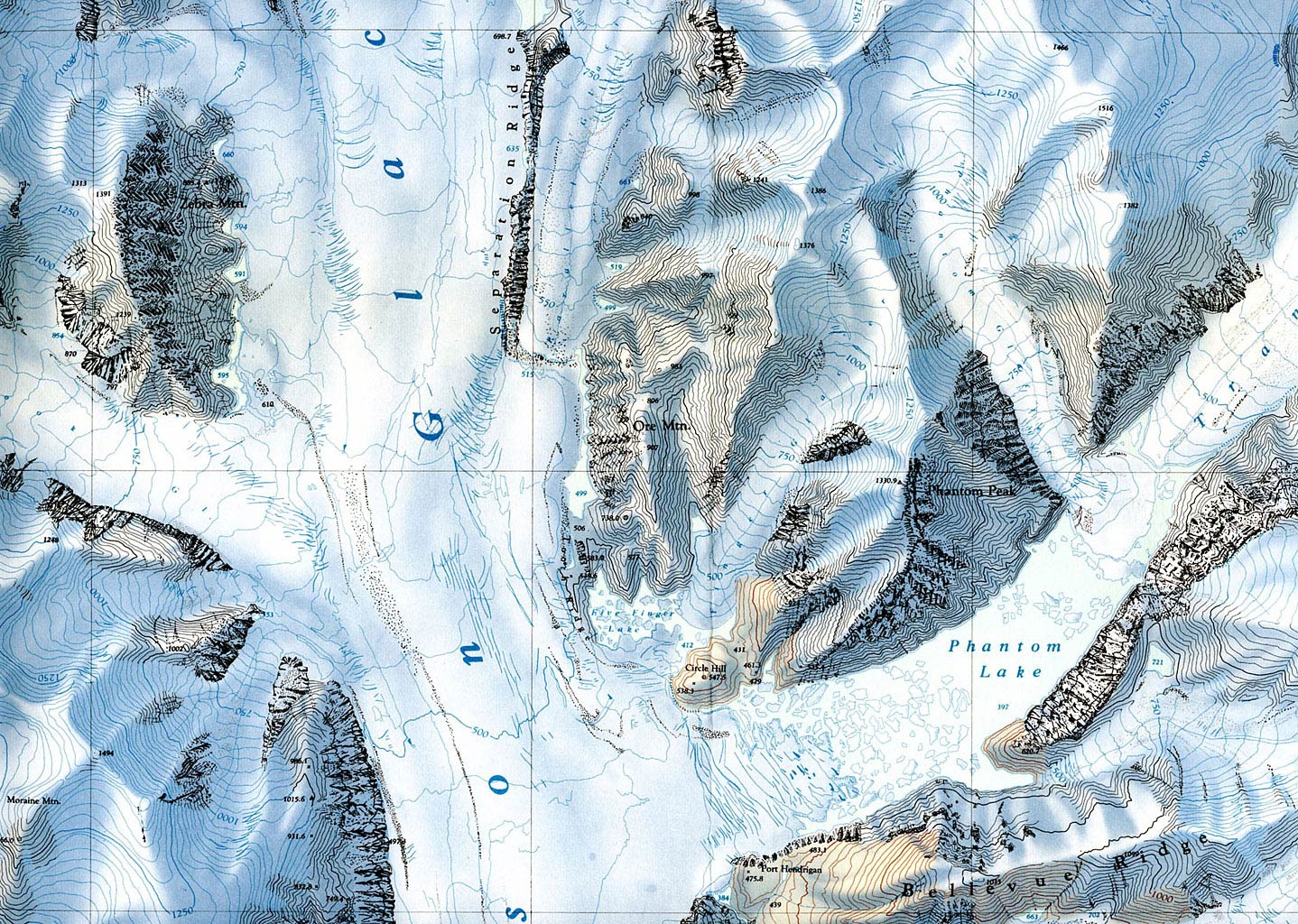 Topographic maps of the expedition area