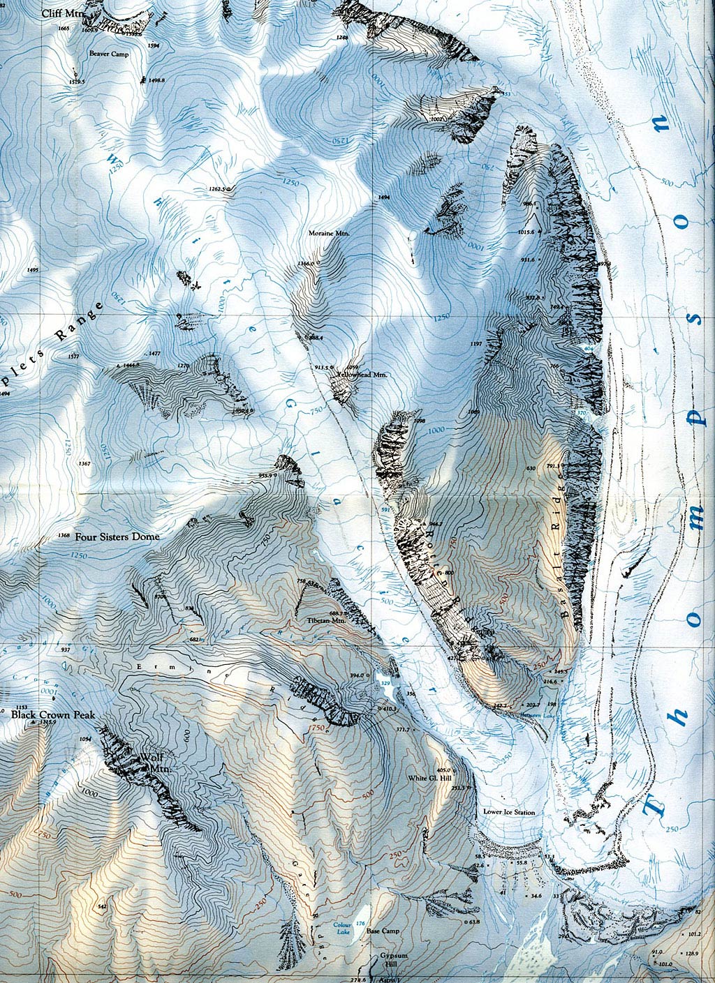 Topographische Karten des Expeditionsgebiets