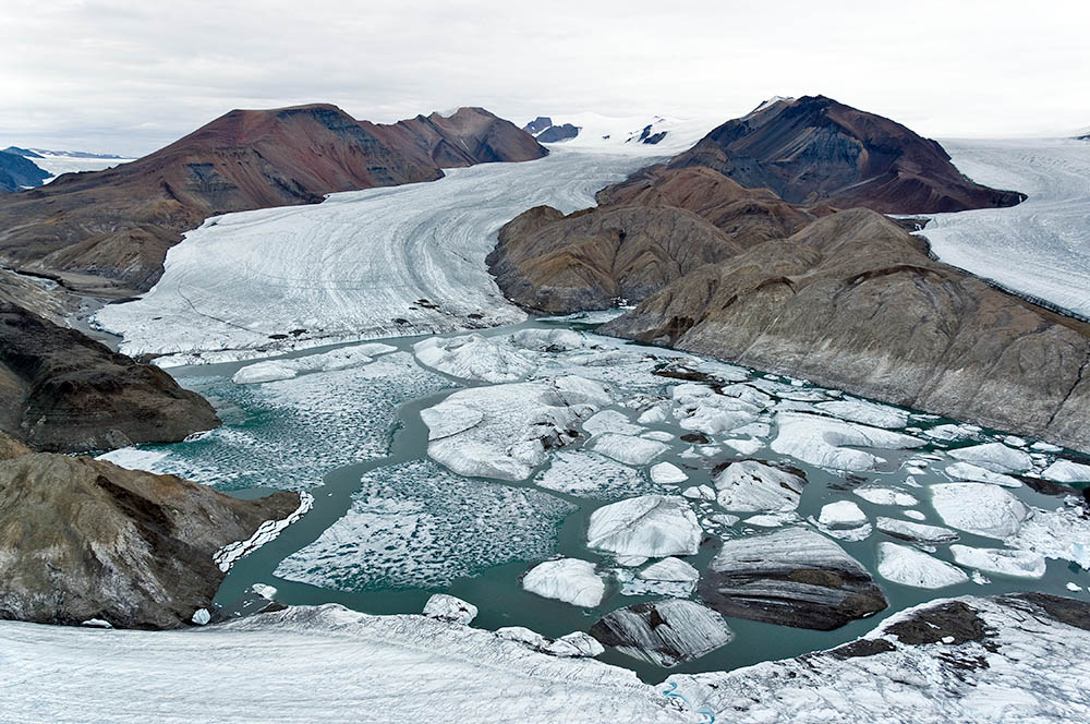 White und Thompson Glacier Wiederholungsaufnahmen 1977-2008-2022