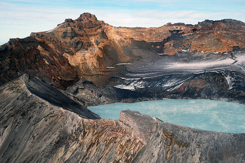 Glaciers on Ruapehu volcano