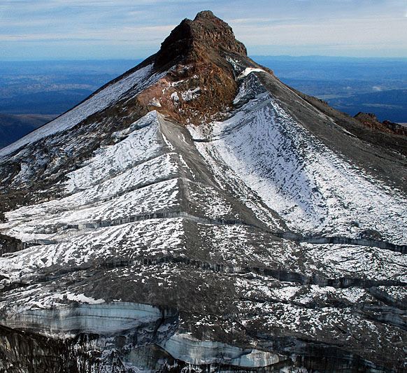 Glaciers on Ruapehu volcano