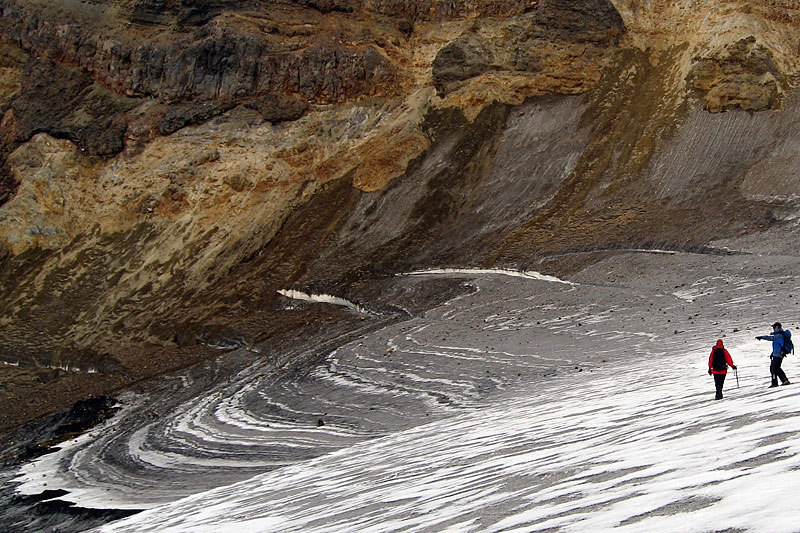 Glaciers on Ruapehu volcano