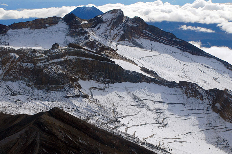 Glaciers on Ruapehu volcano