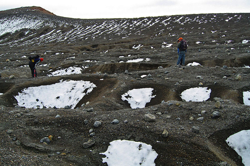 Glaciers on Ruapehu volcano